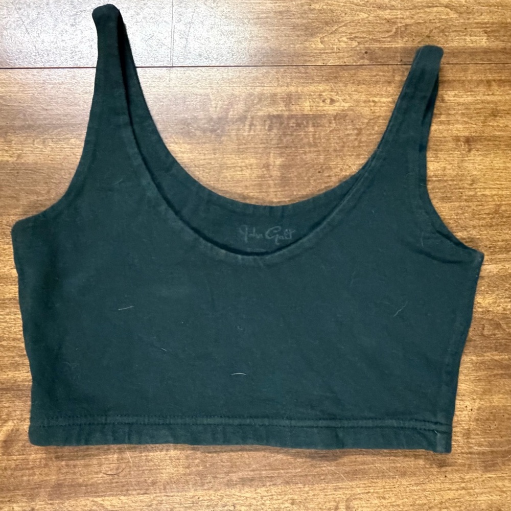 Brandy Melville John Galt crop Tank Top - dark green size small